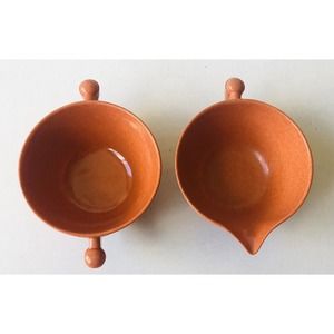 Orange Melmac Plastic Creamer Open Sugar Set MCM Melamine Branchell Fall Kitchen